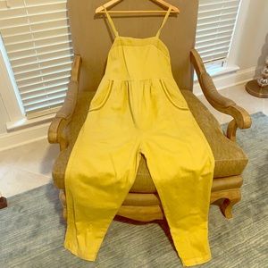 Mustard yellow Anthropologie jumpsuit